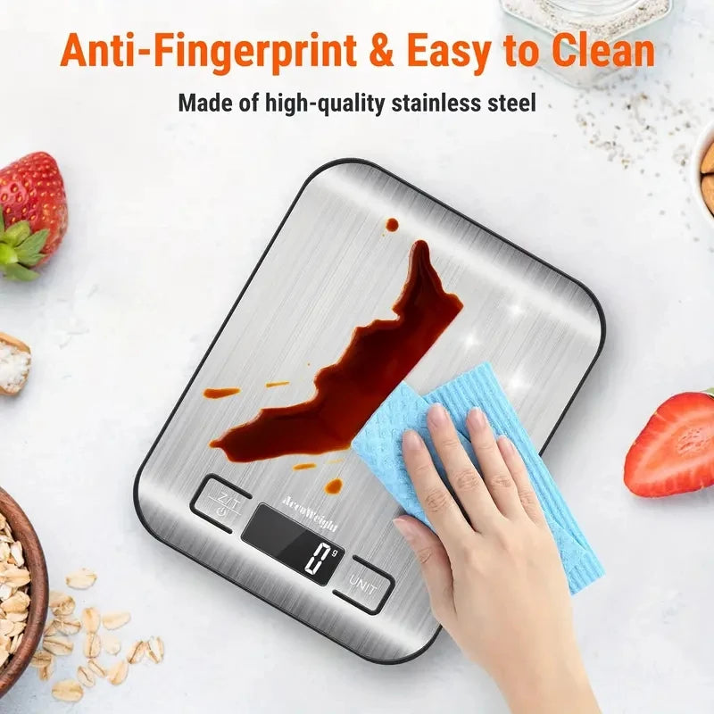 5/10KG Digital Kitchen Scale Stainless Steel Portable Kitchen Food Scale LED Display Electronic Jewelry Baking Weight Scales